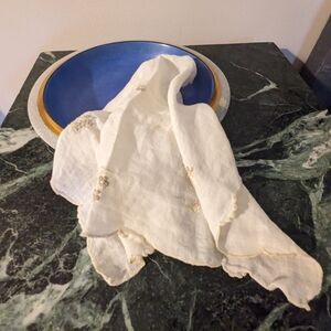 Elegant White Scarf with Delicate Embroidery